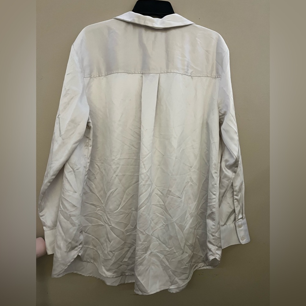 Isabel Button Up Satin Collared Blouse - image 3